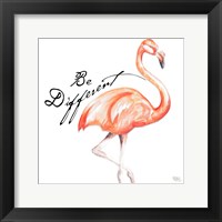 Framed Be Different Flamingo I