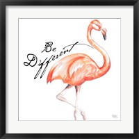 Framed Be Different Flamingo I