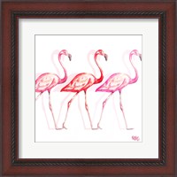 Framed Flamingo Trio I