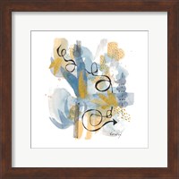 Framed 'Dreaming In Gold And Blue II' border=