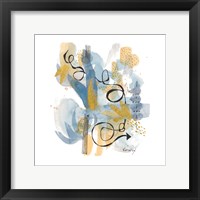 Framed 'Dreaming In Gold And Blue II' border=
