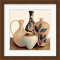 Framed Decorative Beige Vessels II