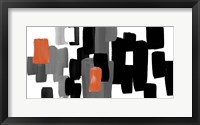 Modern Grooves with Orange II Framed Print