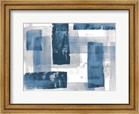 Framed Navy Blue And Gray