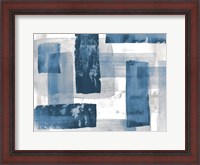 Framed Navy Blue And Gray