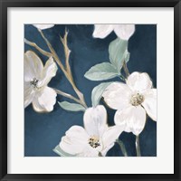 Bella Fiori on Navy I Framed Print