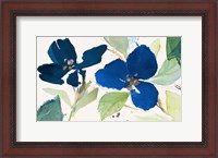 Framed Blue Watercolor Flowers II