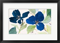 Blue Watercolor Flowers II Framed Print