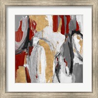 Framed Red and Gold City Symphony I