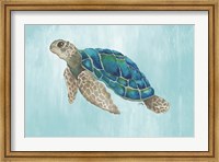 Framed Watercolor Sea Turtle