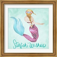Framed 'Starfish Wishes' border=