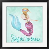 Framed 'Starfish Wishes' border=