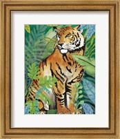 Framed 'Tiger In The Jungle II' border=