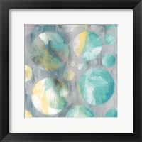 Framed Teal Bubbly Abstract