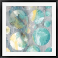 Framed Teal Bubbly Abstract