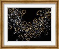 Framed Black and Gold Bubbles I