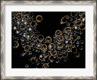 Framed Black and Gold Bubbles I