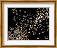 Framed Black and Gold Bubbles II