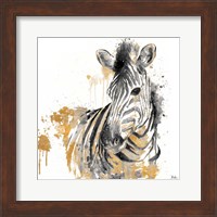 Framed Water Zebra with Gold