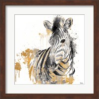 Framed Water Zebra with Gold