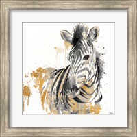 Framed Water Zebra with Gold