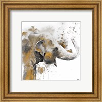 Framed 'Water Elephant with Gold' border=