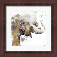 Framed Water Elephant with Gold