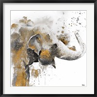 Framed Water Elephant with Gold