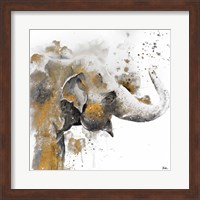 Framed Water Elephant with Gold