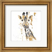 Framed 'Gold Water Giraffe' border=