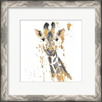 Framed 'Gold Water Giraffe' border=