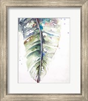 Framed 'Watercolor Plantain Leaves with Purple I' border=