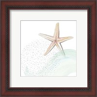 Framed 'Turquoise Ocean Treasure Star' border=