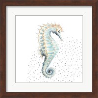 Framed Turquoise Seahorse