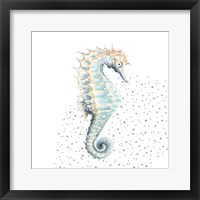 Framed Turquoise Seahorse
