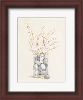 Framed Spring Vase With Pebbles