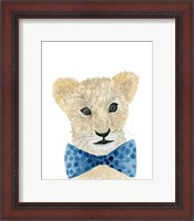 Framed 'Lion With Bow Tie' border=