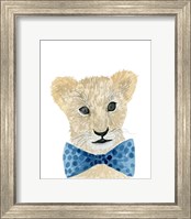 Framed 'Lion With Bow Tie' border=