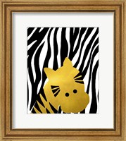 Framed Gold Baby Zebra