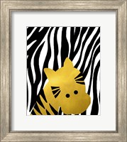 Framed Gold Baby Zebra