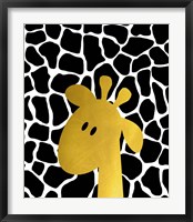 Framed Gold Baby Giraffe