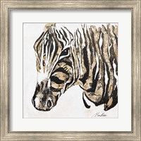 Framed Speckled Gold Zebra