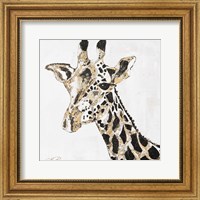 Framed Speckled Gold Giraffe
