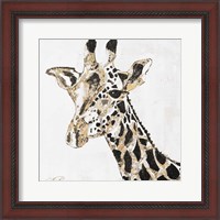 Framed 'Speckled Gold Giraffe' border=