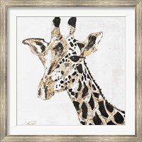 Framed Speckled Gold Giraffe