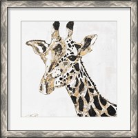 Framed Speckled Gold Giraffe