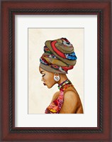 Framed African Goddess on Beige