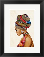 Framed African Goddess on Beige