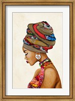 Framed African Goddess on Beige