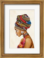 Framed African Goddess on Beige